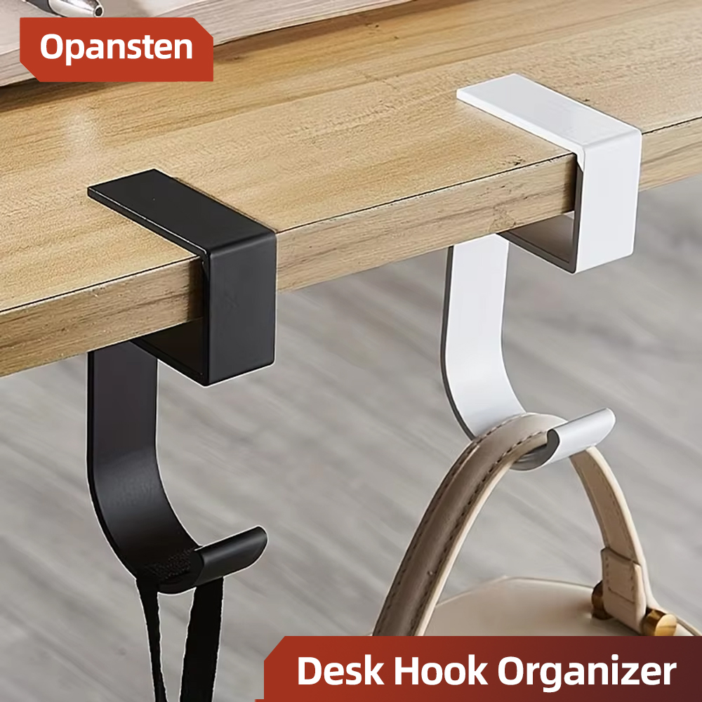 Office Tech - Aluminium bureauhaakorganizer Antislipontwerp Strak zwart wit