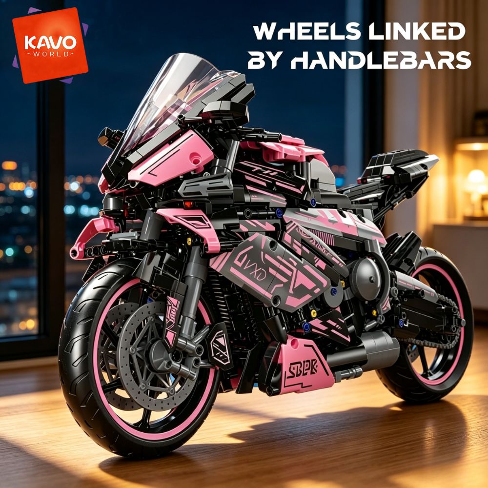 Office Tech Certification - KAVOWORLD 1:5 Grote Schaal Motorfiets Bouwstenen