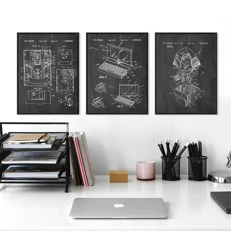 6-delige vintage computerpaten - Tech Office Wall recensie en prijs