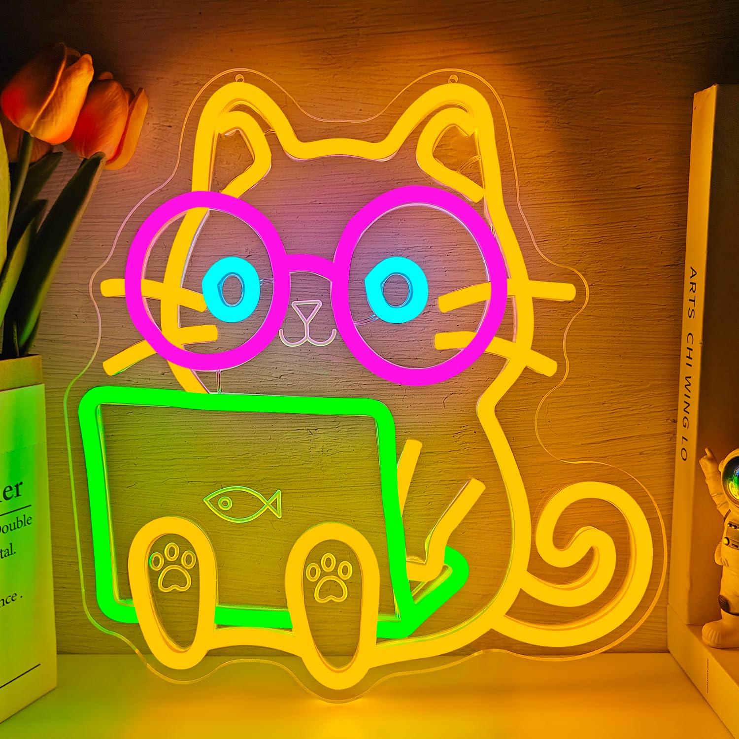 Cat Laptop Neon Sign USB Dimba - Tech Office Wall recensie en prijs