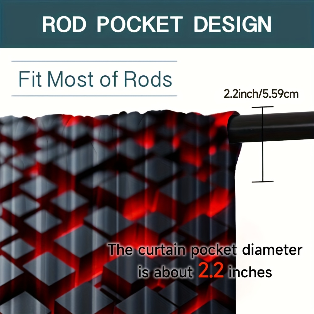 2 stuks geometrische gordijnen - Office Tech Room recensie en prijs